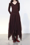 MARC LE BIHAN 2834 off-shoulder dress aubergine
